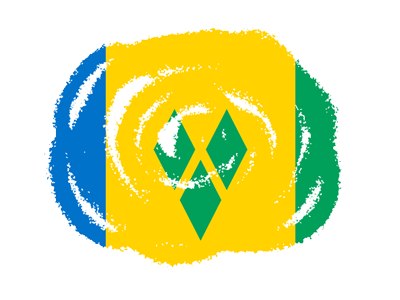 セントビンセント・グレナディーン諸島の国旗-クラヨン2