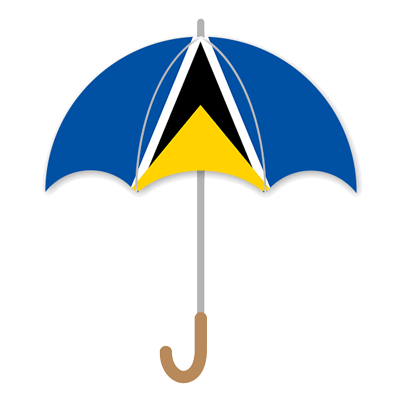 セントルシアの国旗-傘