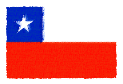 チリ共和国の国旗-パステル