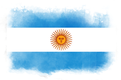 アルゼンチン共和国の国旗-水彩風