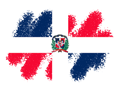 ドミニカ共和国の国旗-クレヨン1