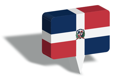 ドミニカ共和国の国旗-マップピン