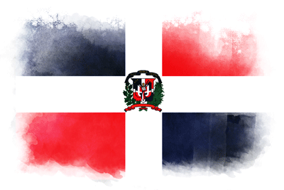 ドミニカ共和国の国旗-水彩風