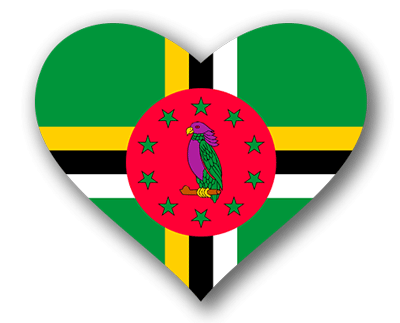 ドミニカ国の国旗-ハート