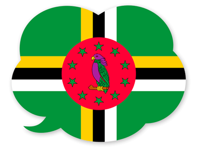ドミニカ国の国旗-吹き出し