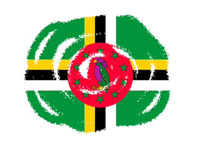 ドミニカ国の国旗-クラヨン2