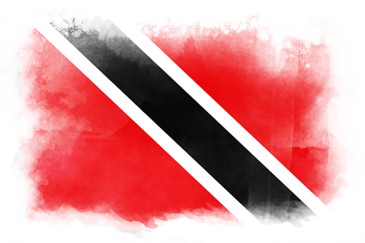 トリニダード・トバゴ共和国の国旗-水彩風