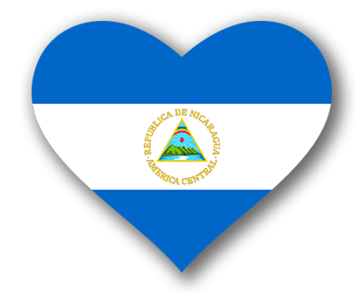 ニカラグア共和国の国旗-ハート