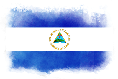 ニカラグア共和国の国旗-水彩風