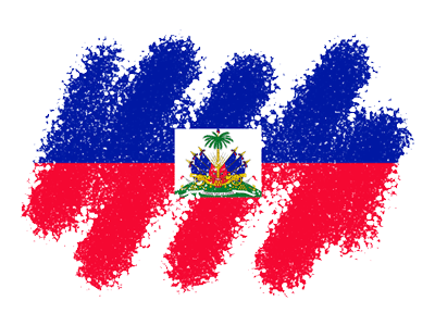 ハイチ共和国の国旗-クレヨン1