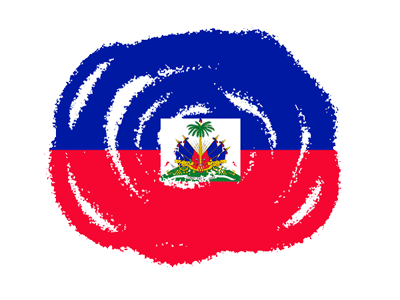 ハイチ共和国の国旗-クラヨン2
