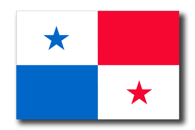 パナマ共和国の国旗-ドロップシャドウ