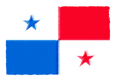 パナマ共和国の国旗-パステル