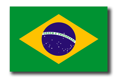 ブラジル連邦共和国の国旗-ドロップシャドウ