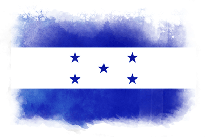 ホンジュラス共和国の国旗-水彩風