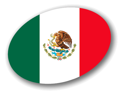 メキシコ合衆国の国旗-楕円