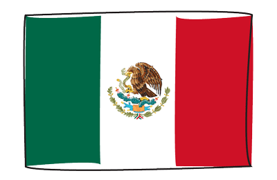 メキシコ合衆国の国旗-グラフィティ