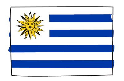 ウルグアイ東方共和国の国旗-グラフィティ