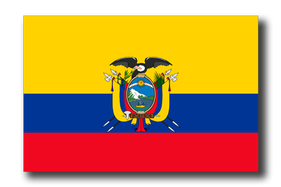 エクアドル共和国の国旗-ドロップシャドウ