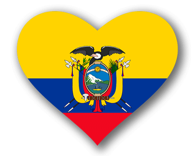 エクアドル共和国の国旗-ハート