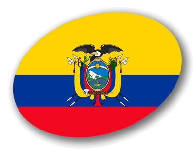 エクアドル共和国の国旗-楕円