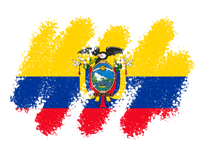 エクアドル共和国の国旗-クレヨン1
