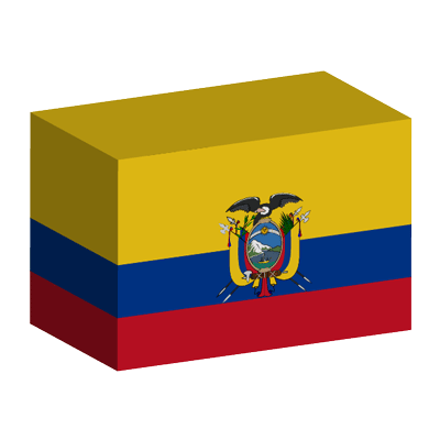 エクアドル共和国の国旗-積み木