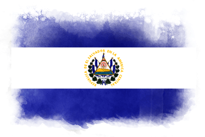 エルサルバドル共和国の国旗-水彩風