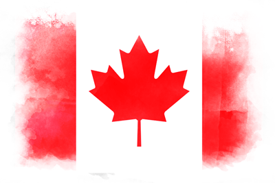 カナダの国旗-水彩風