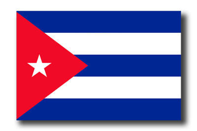 キューバ共和国の国旗-ドロップシャドウ