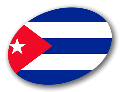 キューバ共和国の国旗-楕円
