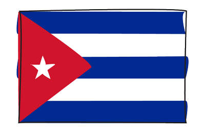 キューバ共和国の国旗-グラフィティ