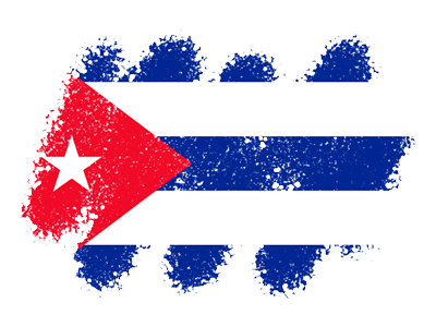 キューバ共和国の国旗-クレヨン1
