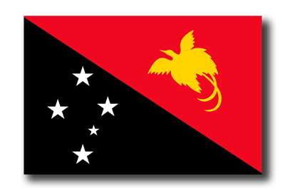 パプアニューギニア独立国の国旗-ドロップシャドウ