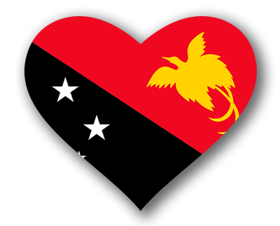 パプアニューギニア独立国の国旗-ハート