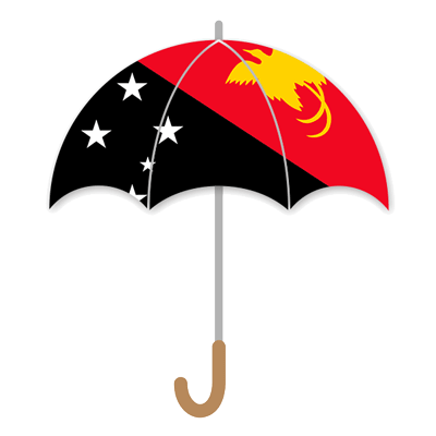 パプアニューギニア独立国の国旗-傘