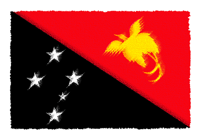 パプアニューギニア独立国の国旗-パステル