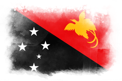 パプアニューギニア独立国の国旗-水彩風
