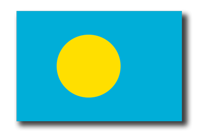 パラオ共和国の国旗-ドロップシャドウ