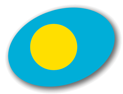 パラオ共和国の国旗-楕円