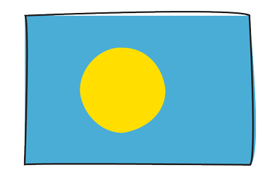 パラオ共和国の国旗-グラフィティ