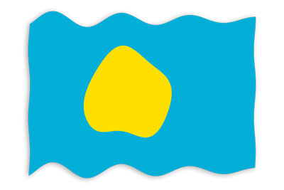 パラオ共和国の国旗-波