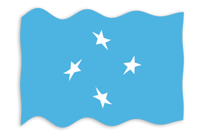 ミクロネシア連邦の国旗-波