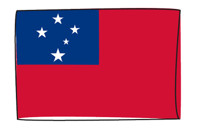 サモア独立国の国旗-グラフィティ