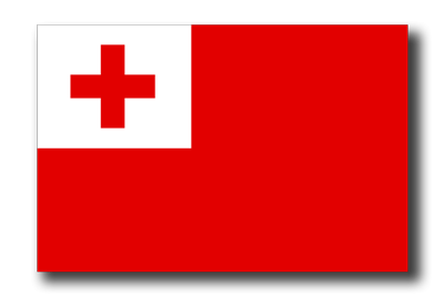 トンガ王国の国旗-ドロップシャドウ