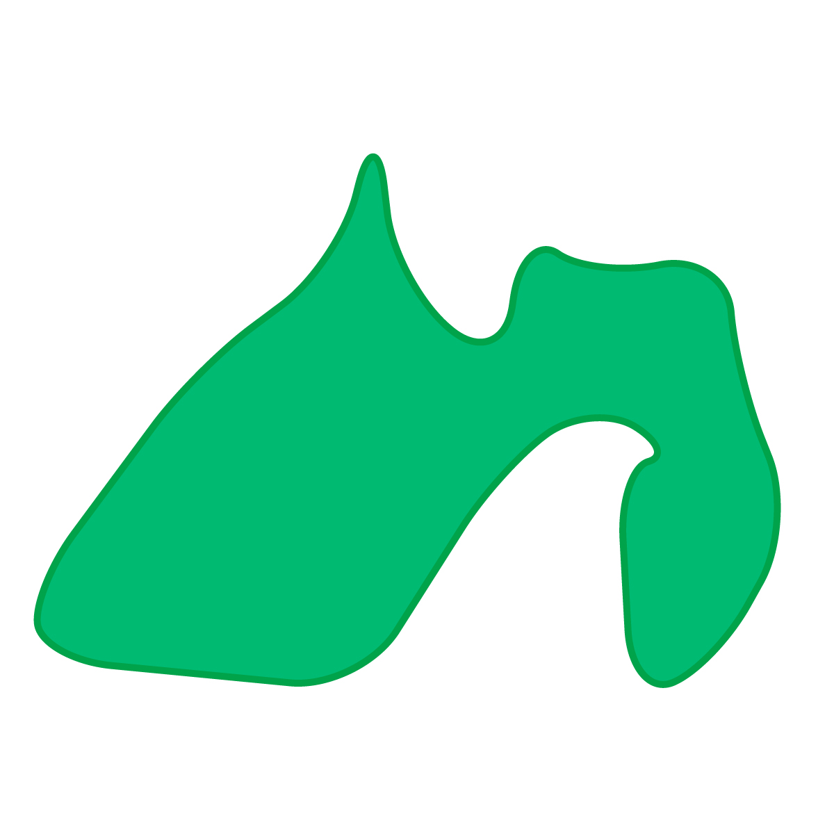 静岡県の無料フリーイラスト｜簡易・曲線(緑)