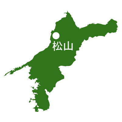 愛媛県の無料フリーイラスト｜日本語・県庁所在地あり(緑)