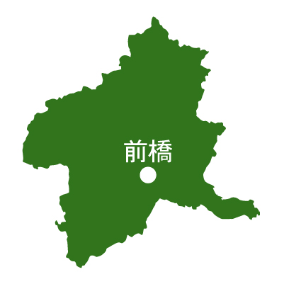 群馬県の無料フリーイラスト｜日本語・県庁所在地あり(緑)