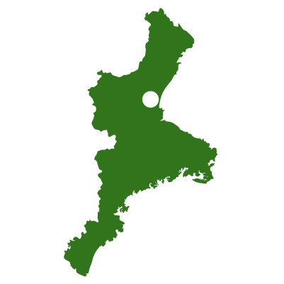 三重県の無料フリーイラスト｜文字なし・県庁所在地あり(緑)