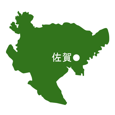 佐賀県の無料フリーイラスト｜日本語・県庁所在地あり(緑)
